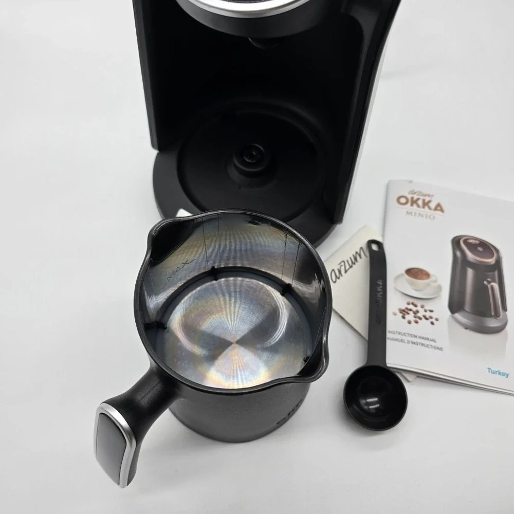 Arzum Okka Minio Turkish‎ Coffee Machine 4 Cup 120V Auto Brew Black Silver